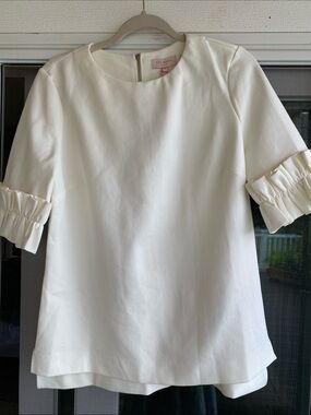 Ted Baker Cream Ruffle Sleeve Top